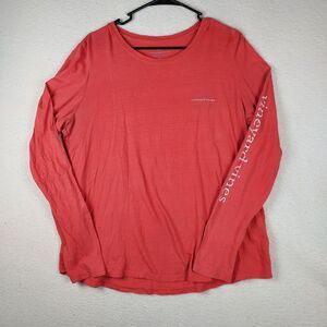 Vineyard Vines Long Sleeve Tee Womens Large Coral Pink Whale Logo Shirt